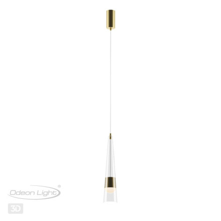 Подвес 5043/12L L-VISION Odeon Light глянц.золото/прозрачный/металл/стекло Подвес LED 12W 3000K 1334Лм LUMP