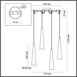 Люстра 5043/42L L-VISION Odeon Light глянц.золото/прозрачный/металл/стекло Люстра LED 42W 3000K 4167Лм LUMP