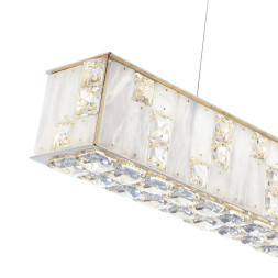 Люстра 5072/50L HALL Odeon Light золото/прозрачный/белый/металл/хрусталь/алебастр Подвес LED 50W 3700K CROSSA