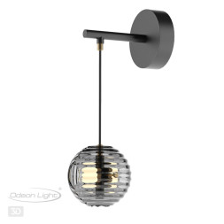 Бра 5041/12WL MODERN Odeon Light черный/золото/дымчатый/металл/стеко Бра LED 12W 4000К 1526Лм TRONI