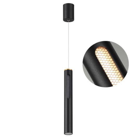 Подвесной светильник 6643/7L HIGHTECH Odeon Light черный/золото/металл/акрил Подвесной светильник IP20 LED 9W 3000K 220V MALI