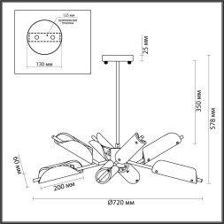 Люстра потолочная 6537/8C MODERNI Lumion золотой Люстра потолочная G9 8*25W 220V GEORGIA