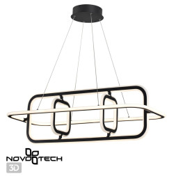 Светильник подвесной светодиодный диммируемый, пульт ДУ, провод 2м 359177 OVER Novotech черный IP20 LED 4000К 185W 220V ONDO
