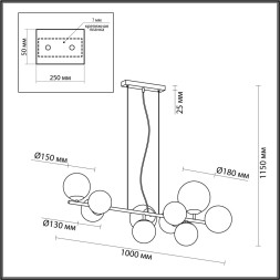 Люстра 6508/10 MODERNI Lumion чёрный, белый, бронза Люстра E14 10*40W 220V MELONA