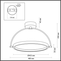 Потолочный светильник поворотный 6627/36CL MIDCENT Odeon Light античная бронза/металл/акрил LED 36W 3000K 220V SOLARIS