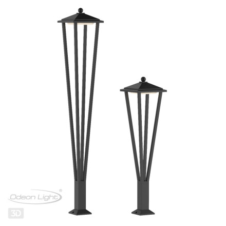 Уличный светильник 6655/12GA NATURE Odeon Light черный/металл IP65 LED 12W 4000K AC85-265V BEARITZ
