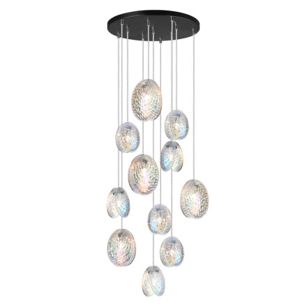 Люстра каскадная 5039/11 MODERN Odeon Light черный/перламутровый/металл/стекло Люстра каскадная G9 11*40W MUSSELS