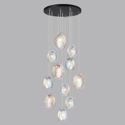 Люстра каскадная 5039/11 MODERN Odeon Light черный/перламутровый/металл/стекло Люстра каскадная G9 11*40W MUSSELS
