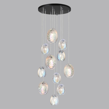 Люстра каскадная 5039/11 MODERN Odeon Light черный/перламутровый/металл/стекло Люстра каскадная G9 11*40W MUSSELS