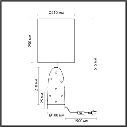 Настольная лампа 5423/1T MODERN Odeon Light EXCLUSIVE золотой/молочный/белый/металл/керамика/ткань E27 1*60W POLLEN