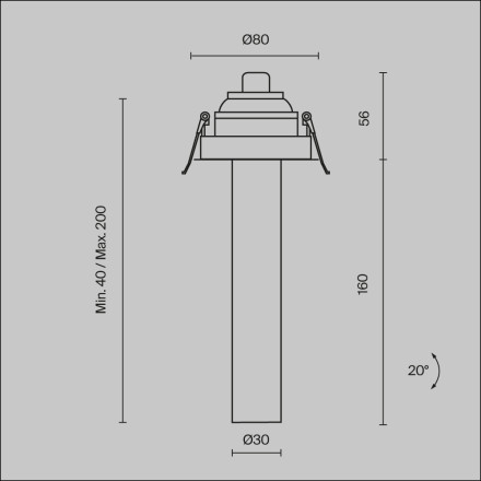 Встраиваемый светильник Technical C140RS-L200-7W4K-W Maytoni Technical Ceiling Focus T Белый LED 4000