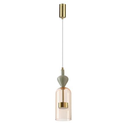 Подвес 5045/12LB L-VISION Odeon Light античн.бронза/янтарный/металл/стекло/керамика Подвес LED 12W 4000К 1400Лм PALLETA