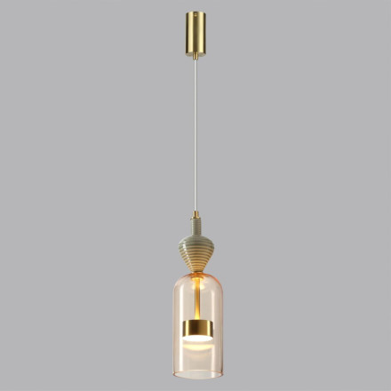 Подвес 5045/12LB L-VISION Odeon Light античн.бронза/янтарный/металл/стекло/керамика Подвес LED 12W 4000К 1400Лм PALLETA