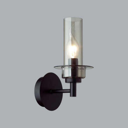 Бра 6555/1W CLASSI LN24 черный/дымчатый/металл/стекло Бра E14 1*40W 220V MADONNA