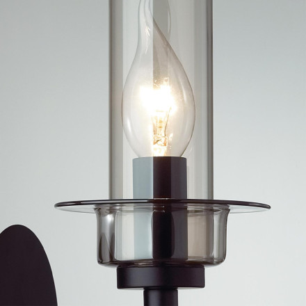 Бра 6555/1W CLASSI LN24 черный/дымчатый/металл/стекло Бра E14 1*40W 220V MADONNA