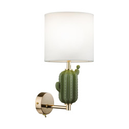 Бра 5425/1W MODERN Odeon Light EXCLUSIVE золотой/зеленый/белый/металл/керамика/ткань Бра E14 1*40W CACTUS