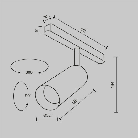 Трековый светильник Technical TR032-2-12W2.7K-M-B Maytoni Technical Магнитная трековая система 23мм EXILITY Focus LED Черный LED 2700