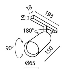 Трековый светильник Technical TR032-2-20W2.7K-M-B Maytoni Technical Магнитная трековая система 23мм EXILITY Focus LED Черный LED 2700