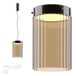Потолочный светильник 5047/15LC L-VISION Odeon Light черный/светл.янтарный/металл/стекло LED 15W 4000К 1676Лм PILLARI