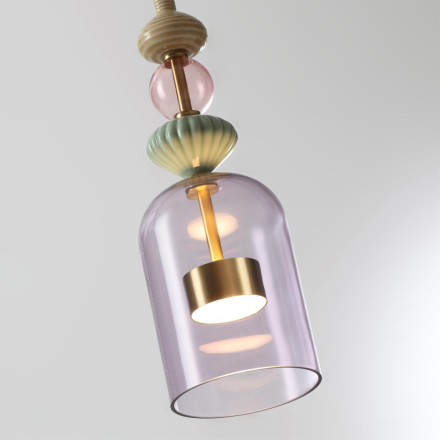 Подвес 5045/12LA L-VISION Odeon Light античн.бронза/фиолетовый/металл/стекло/керамика Подвес LED 12W 4000К 1400Лм PALLETA