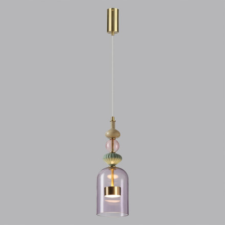 Подвес 5045/12LA L-VISION Odeon Light античн.бронза/фиолетовый/металл/стекло/керамика Подвес LED 12W 4000К 1400Лм PALLETA