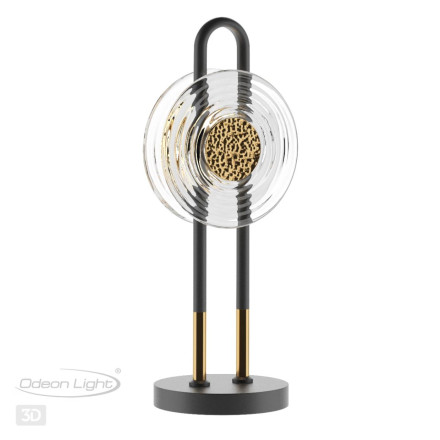 Настольная лампа 5407/12TL MODERN Odeon Light EXCLUSIVE черный/золотой/металл/стекло LED 12W 3000K 1005Лм MAGNET