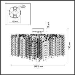 Люстра потолочная 6520/6C CLASSI Lumion матовое золото Люстра потолочная E14 6*40W 220V MISS