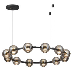 Люстра 5041/120L L-VISION Odeon Light черный/золото/дымчатый/металл/стеко Люстра LED 120W 4000К 9364Лм TRONI