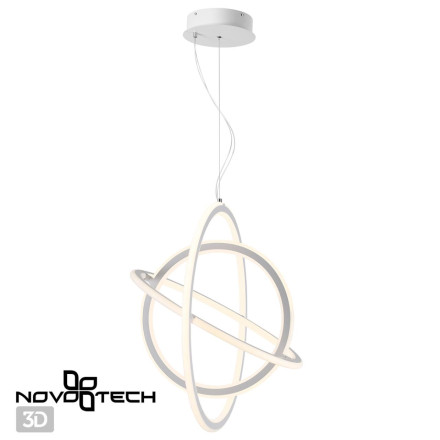Светильник подвесной светодиодный диммируемый, пульт ДУ, провод 2м 359170 OVER Novotech белый IP20 LED 4000К 150W 220V ONDO