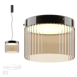 Потолочный светильник 5047/24LC L-VISION Odeon Light черный/светл.янтарный/металл/стекло LED 24W 4000К 2715Лм PILLARI
