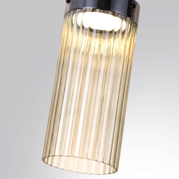 Потолочный светильник 5047/10LC L-VISION Odeon Light черный/светл.янтарный/металл/стекло LED 10W 4000К 1237Лм PILLARI