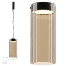 Потолочный светильник 5047/10LC L-VISION Odeon Light черный/светл.янтарный/металл/стекло LED 10W 4000К 1237Лм PILLARI