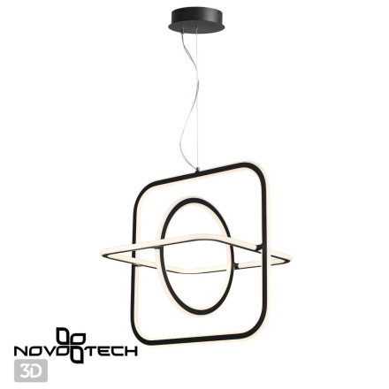 Светильник подвесной светодиодный диммируемый, пульт ДУ, провод 2м 359179 OVER Novotech черный IP20 LED 4000К 179W 220V ONDO