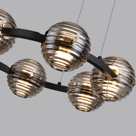 Люстра 5041/60L L-VISION Odeon Light черный/золото/дымчатый/металл/стеко Люстра LED 60W 4000К 1526Лм TRONI