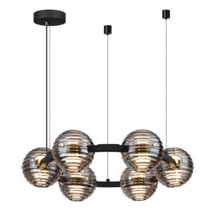 Люстра 5041/60L L-VISION Odeon Light черный/золото/дымчатый/металл/стеко Люстра LED 60W 4000К 1526Лм TRONI