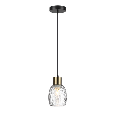 Подвес 6562/1A MODERNI LN24 черный, золотой/прозрачный/металл/стекло Подвес E27 1*40W 220V ICE