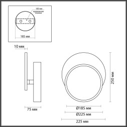 Бра 5627/9WL LEDIO Lumion чёрный Бра LED 9W 3000K 405Лм 220V DEVIN