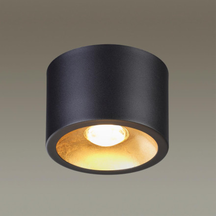 Потолочный накладной светильник 6669/1CL HIGHTECH Odeon Light черный с золотым фоль-м LED GU10 1*7W 220V GLASGOW