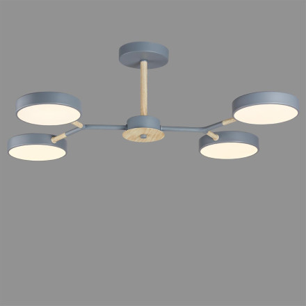 Люстра потолочная 5651/72CL LEDIO Lumion серый, дерево Люстра потолочная LED 72W 3000-6000K 3253Лм 220V BRAD