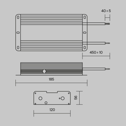 Блок питания Technical PSL008-480W-48V-IP67 Maytoni Technical Блоки питания 48В Power Supply Magnetic Серебро
