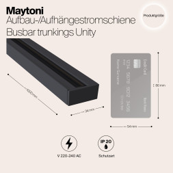 Шинопровод накладной/подвесной Technical TRX001-111B Maytoni Technical Однофазная трековая система UNITY Busbar trunkings Unity Черный