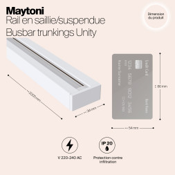 Шинопровод накладной/подвесной Technical TRX001-112W Maytoni Technical Однофазная трековая система UNITY Busbar trunkings Unity Белый