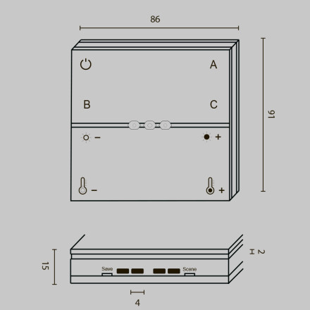 Беспроводная панель управления Technical DRC034-8-B Maytoni Technical Smart home Lighting control Черный