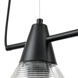 Подвес 6595/4A MODERNI LN24 черный/прозрачный, металл/стекло Подвес E27 4*60W 220V CORNE