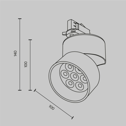Трековый светильник Technical TR199-3-15W2.7K-M-B Maytoni Technical Трехфазная трековая система TRINITY Alfa Черный LED 2700
