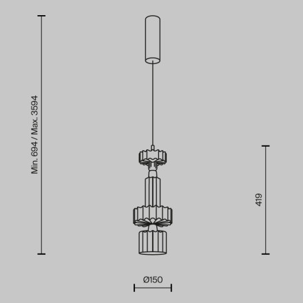 Подвесной светильник Maytoni MOD253PL-L18BS3K2 Maytoni Modern Modern Level Латунь LED 3000