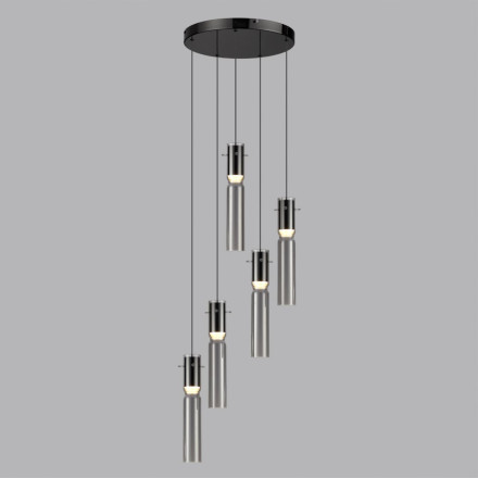 Люстра каскадная 5058/25L PENDANT Odeon Light черный/дымчатый/металл/стекло Люстра каскадная LED 5*5W 3000K SCROW