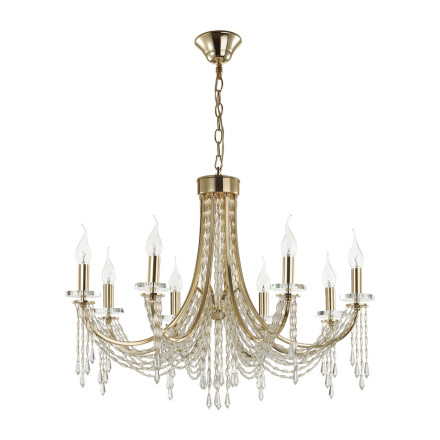 Люстра 5063/8 CLASSIC Odeon Light золото/прозрачный/металл/хрусталь Люстра E14 8*40W CAPEL