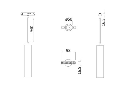Трековый подвесной светильник Technical TR016-2-12W4K-W Maytoni Technical Магнитная трековая система S35 Focus LED Белый LED 4000