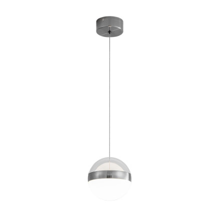 Подвес 5037/12L L-VISION Odeon Light никель/прозрачн/молочный/металл/акрил Подвес LED 12W 4000K 600лм RONI